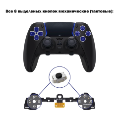 Геймпад DualSense EDGE Black с тактовыми кнопками TMR механизмами и грипсами BEYOND